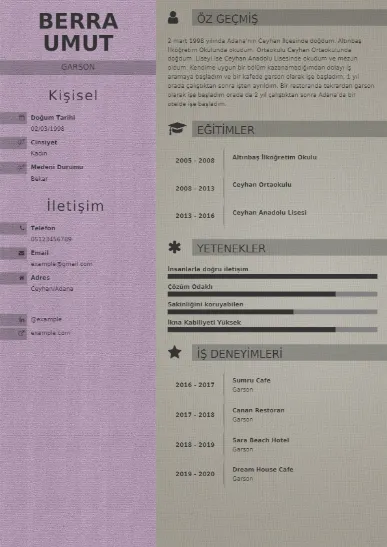 Garson Örnek cv indir